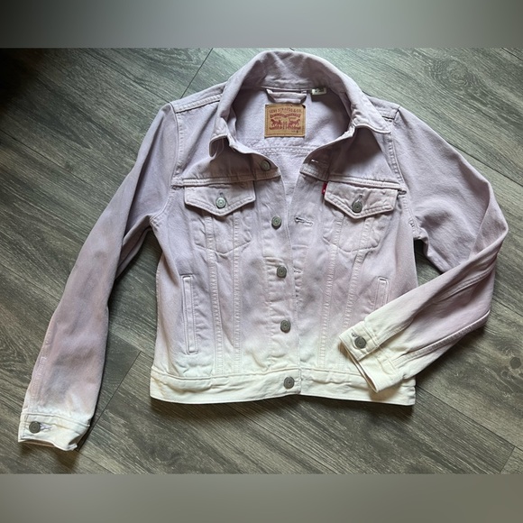Levi's Original Trucker Pastel Lavender Dip Ombre Jean Jacket. Size S - Picture 5 of 12